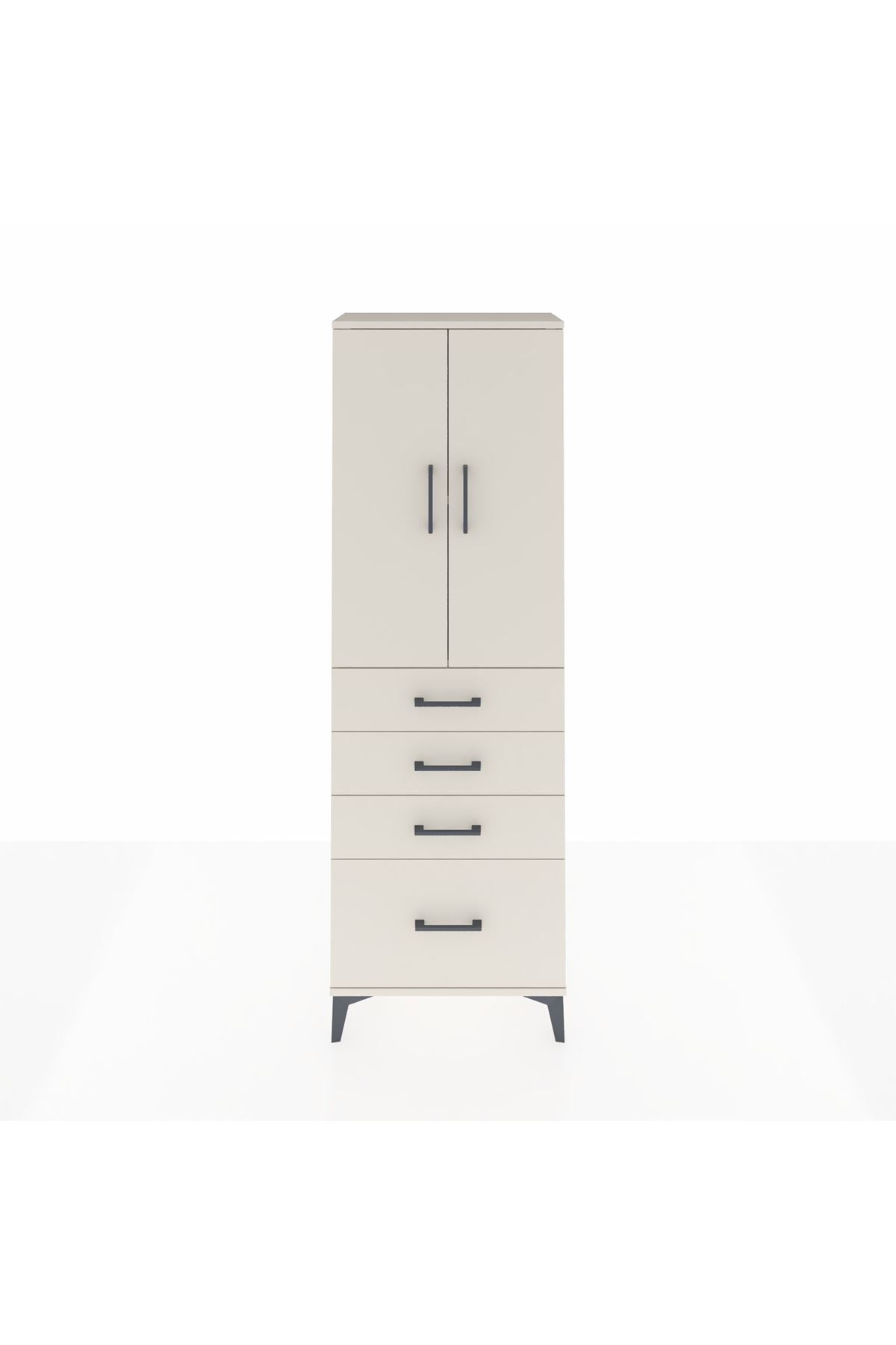 Arges Dolap 2 Raflı 4 Çekmeceli 2 Kapaklı 60x30x182 - S23M013V1A