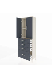 Arges Dolap 2 Raflı 4 Çekmeceli 2 Kapaklı 60x30x182 - S23M013V2A