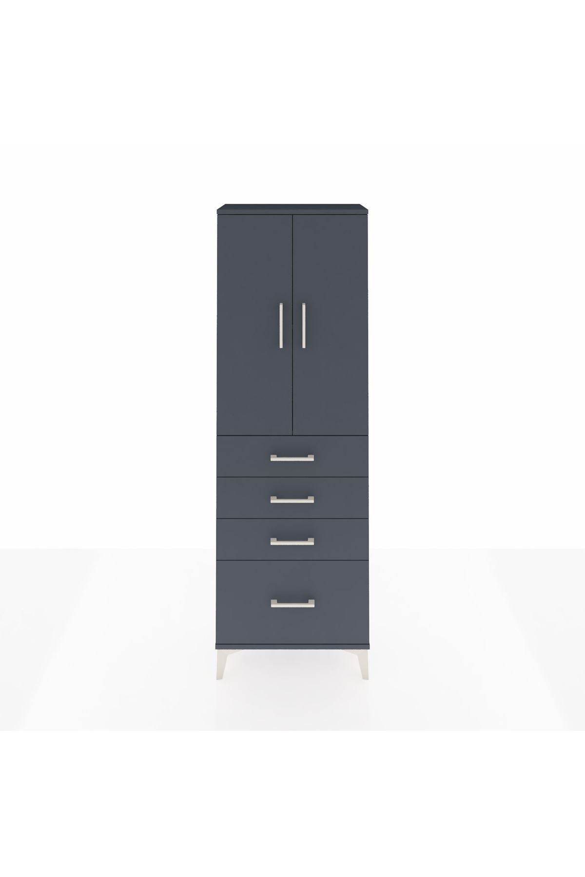 Arges Dolap 2 Raflı 4 Çekmeceli 2 Kapaklı 60x30x182 - S23M013V5A