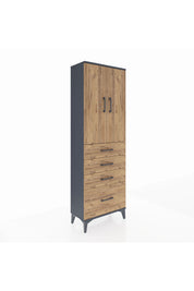 Arges Dolap 2 Raflı 4 Çekmeceli 2 Kapaklı 60x30x182 - S23M013V6A