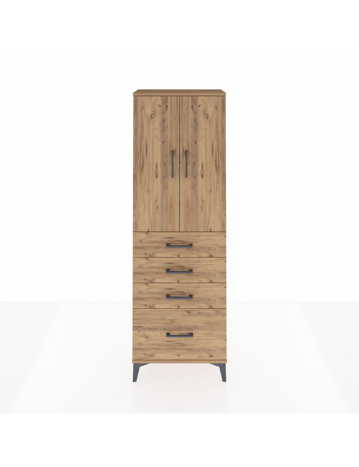 Arges Dolap 2 Raflı 4 Çekmeceli 2 Kapaklı 60x30x182 - S23M013V9A