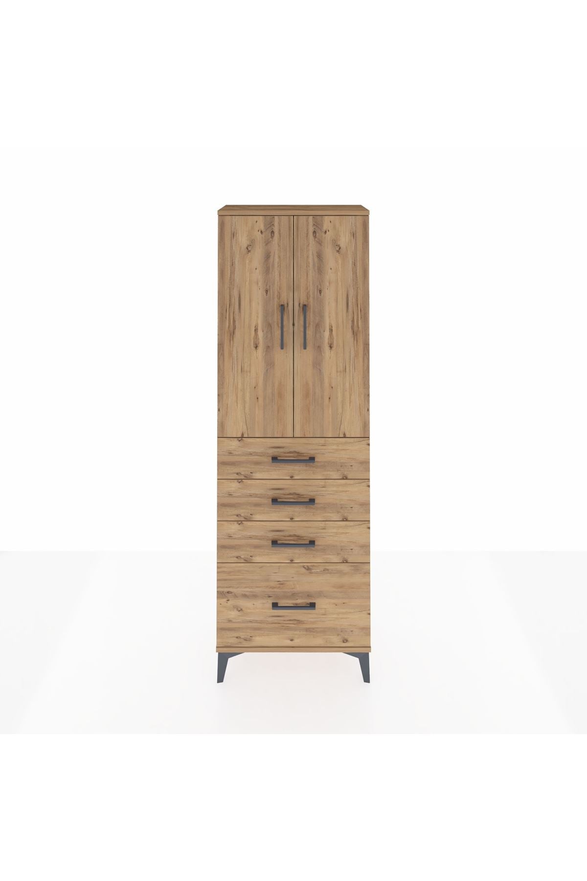 Arges Dolap 2 Raflı 4 Çekmeceli 2 Kapaklı 60x30x182 - S23M013V9A