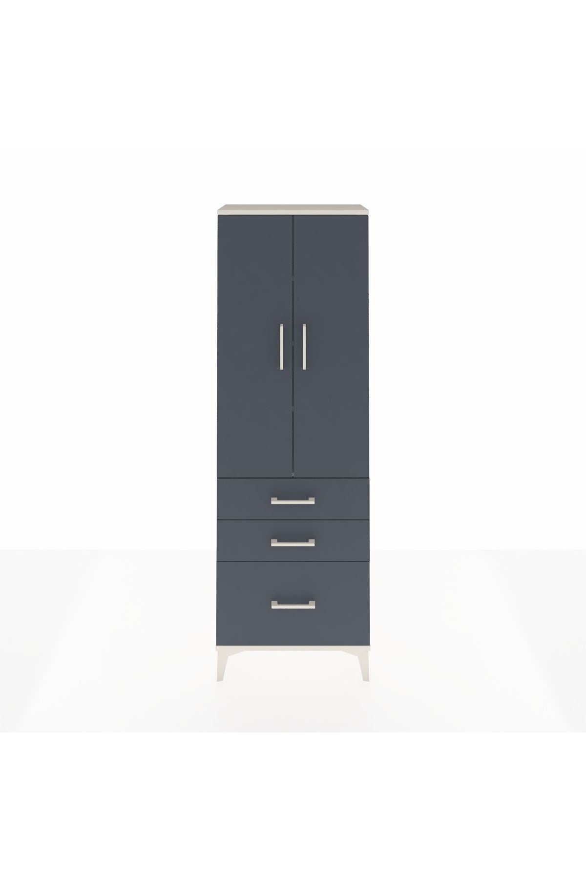 Arges Dolap 4 Raflı 3 Çekmeceli 2 Kapaklı 60x30x182 - S23M014V2A