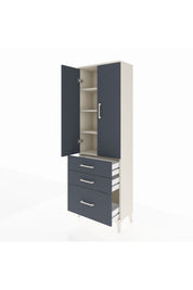 Arges Dolap 4 Raflı 3 Çekmeceli 2 Kapaklı 60x30x182 - S23M014V2A