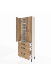 Arges Dolap 4 Raflı 3 Çekmeceli 2 Kapaklı 60x30x182 - S23M014V3A