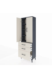 Arges Dolap 4 Raflı 3 Çekmeceli 2 Kapaklı 60x30x182 - S23M014V4A