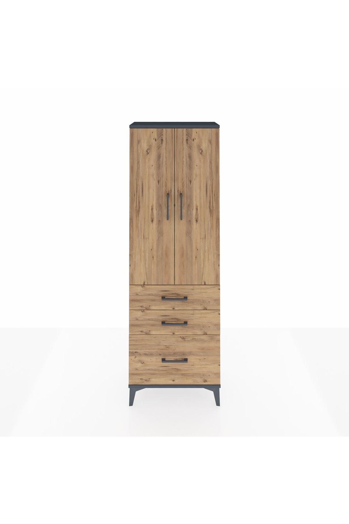 Arges Dolap 4 Raflı 3 Çekmeceli 2 Kapaklı 60x30x182 - S23M014V6A