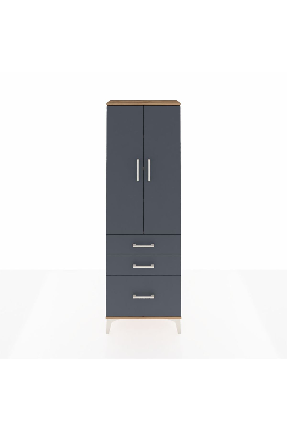 Arges Dolap 4 Raflı 3 Çekmeceli 2 Kapaklı 60x30x182 - S23M014V8A