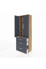 Arges Dolap 4 Raflı 3 Çekmeceli 2 Kapaklı 60x30x182 - S23M014V8A