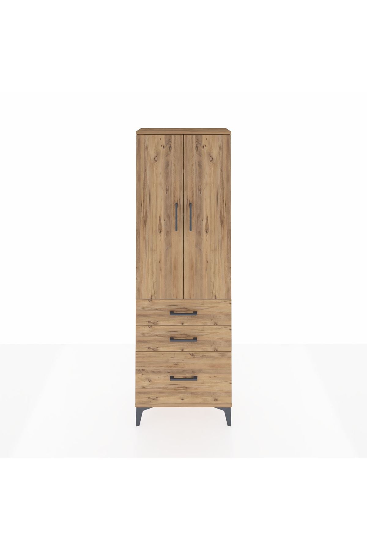 Arges Dolap 4 Raflı 3 Çekmeceli 2 Kapaklı 60x30x182 - S23M014V9A