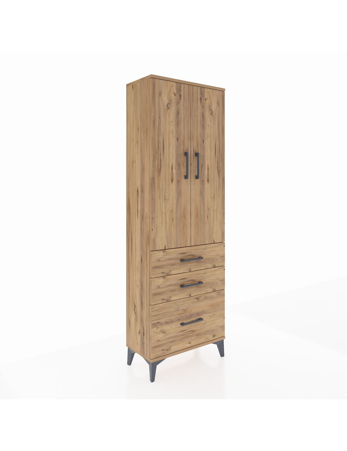 Arges Dolap 4 Raflı 3 Çekmeceli 2 Kapaklı 60x30x182 - S23M014V9A