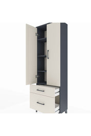 Arges Dolap 4 Raflı 2 Çekmeceli 2 Kapaklı 60x30x182 - S23M015V4A