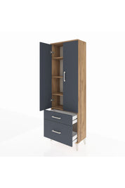 Arges Dolap 4 Raflı 2 Çekmeceli 2 Kapaklı 60x30x182 - S23M015V8A