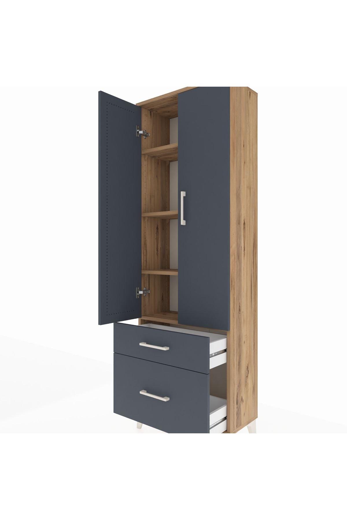 Arges Dolap 4 Raflı 2 Çekmeceli 2 Kapaklı 60x30x182 - S23M015V8A