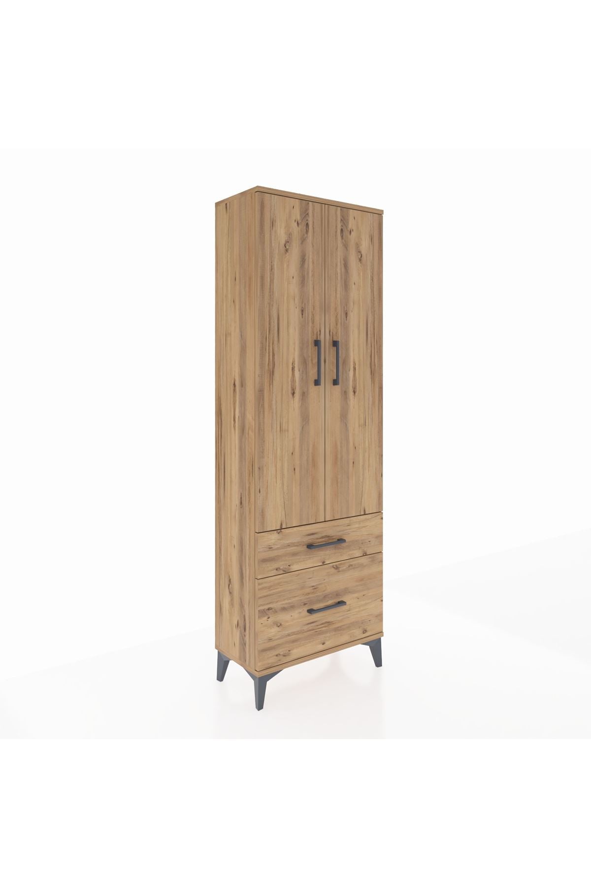 Arges Dolap 4 Raflı 2 Çekmeceli 2 Kapaklı 60x30x182 - S23M015V9A