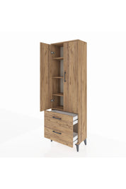 Arges Dolap 4 Raflı 2 Çekmeceli 2 Kapaklı 60x30x182 - S23M015V9A