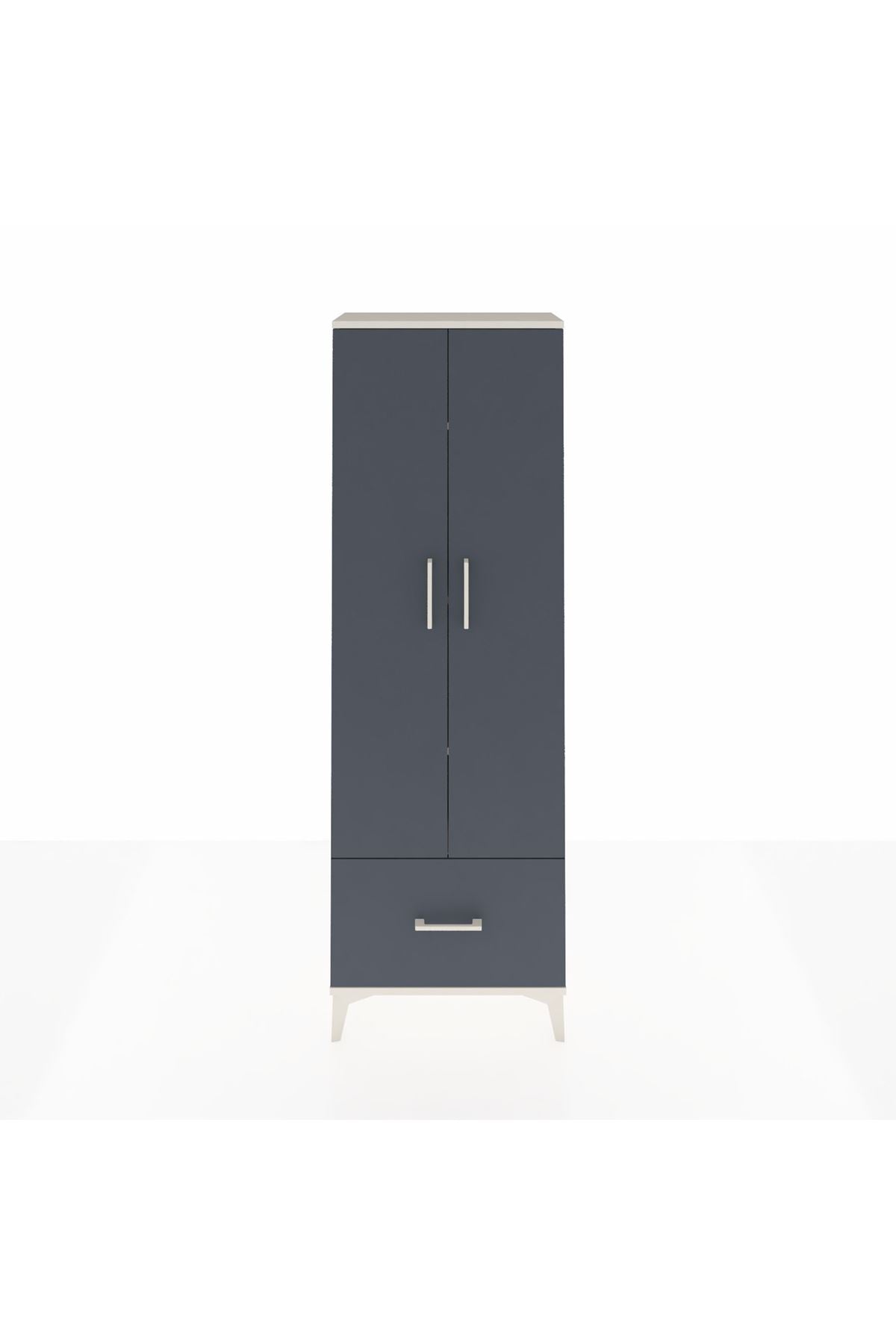 Arges Dolap 4 Raflı Tek Çekmeceli 2 Kapaklı 60x30x182 - S23M016V2A