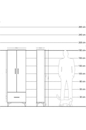 Arges Dolap 4 Raflı Tek Çekmeceli 2 Kapaklı 60x30x182 - S23M016V4A