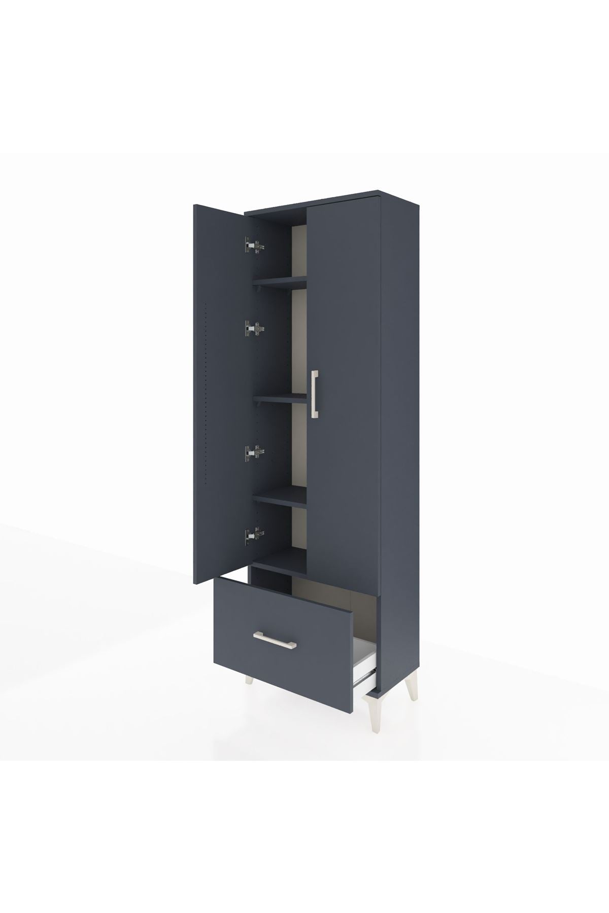 Arges Dolap 4 Raflı Tek Çekmeceli 2 Kapaklı 60x30x182 - S23M016V5A