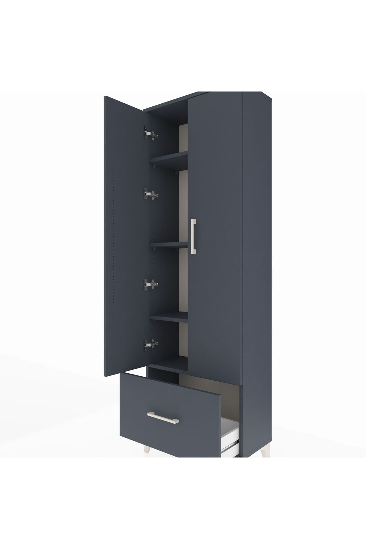 Arges Dolap 4 Raflı Tek Çekmeceli 2 Kapaklı 60x30x182 - S23M016V5A