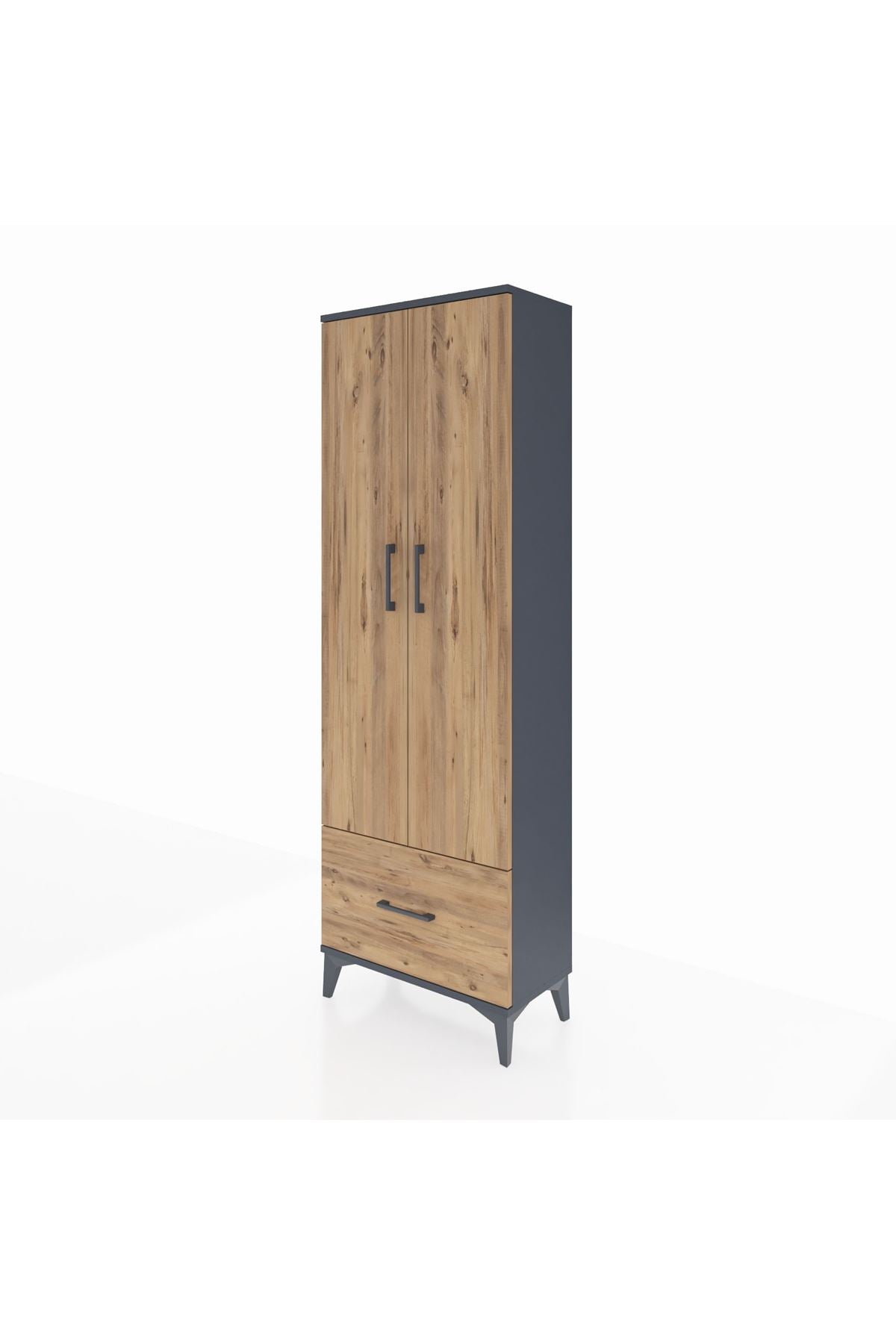 Arges Dolap 4 Raflı Tek Çekmeceli 2 Kapaklı 60x30x182 - S23M016V6A