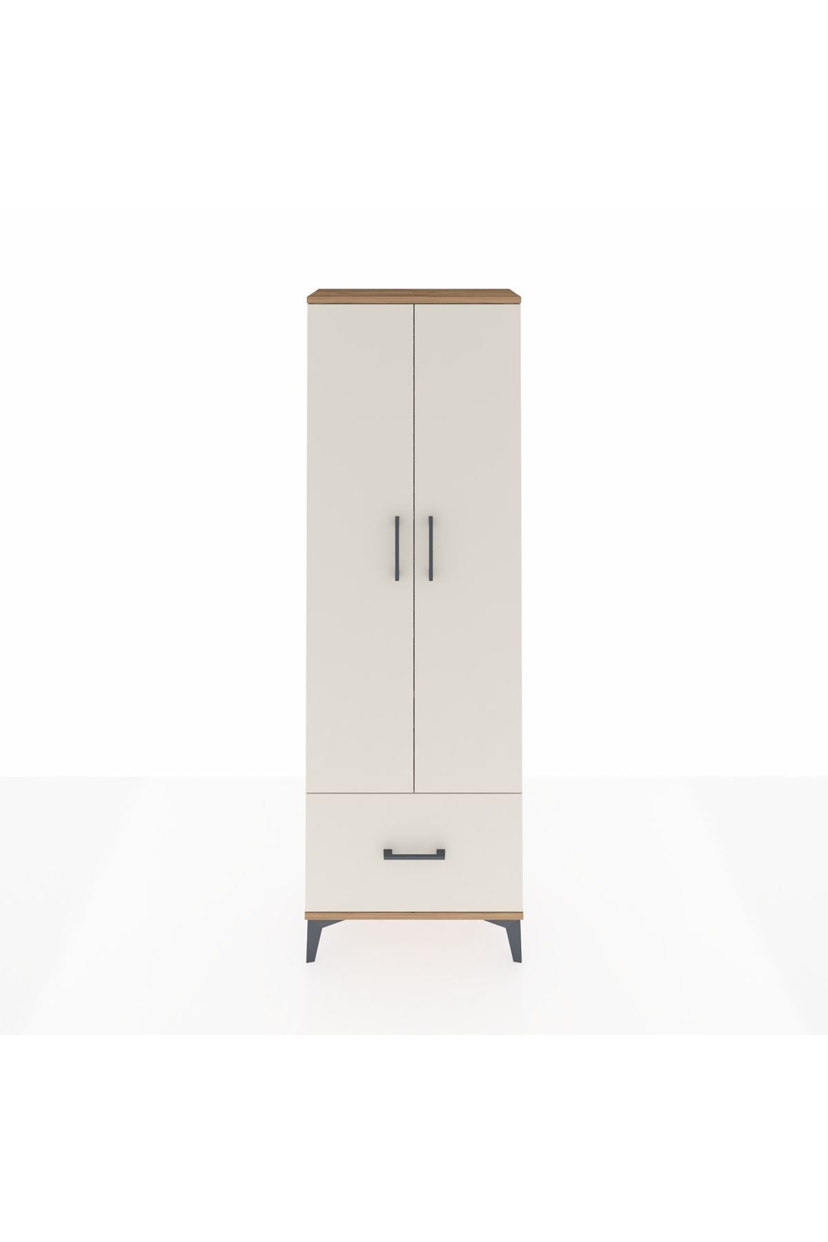 Arges Dolap 4 Raflı Tek Çekmeceli 2 Kapaklı 60x30x182 - S23M016V7A