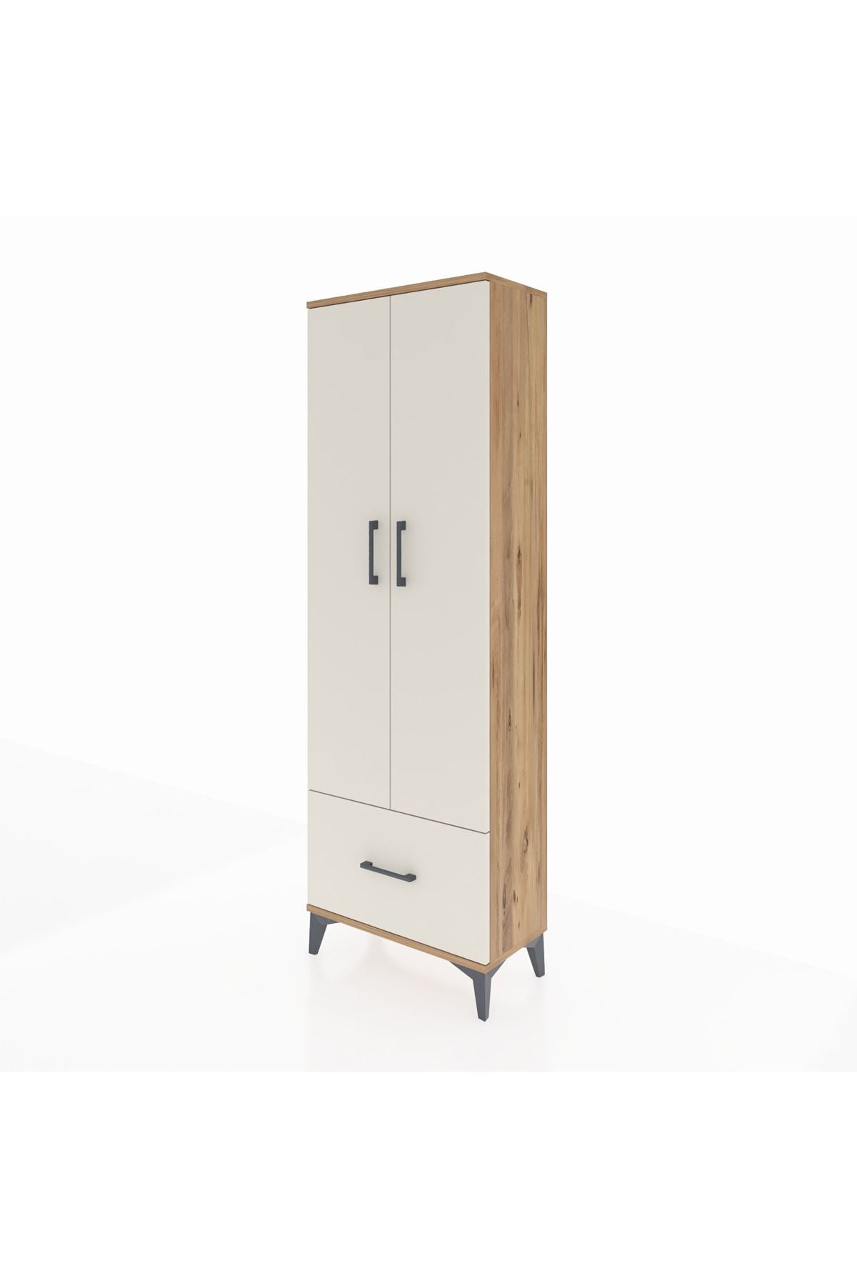Arges Dolap 4 Raflı Tek Çekmeceli 2 Kapaklı 60x30x182 - S23M016V7A