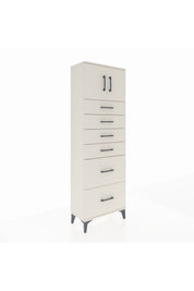 Arges Dolap Tek Raflı 6 Çekmeceli 2 Kapaklı 60x30x182 - S23M017V1A