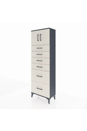 Arges Dolap Tek Raflı 6 Çekmeceli 2 Kapaklı 60x30x182 - S23M017V4A