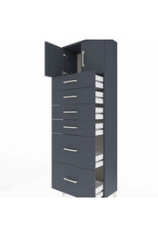 Arges Dolap Tek Raflı 6 Çekmeceli 2 Kapaklı 60x30x182 - S23M017V5A