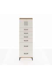 Arges Dolap Tek Raflı 6 Çekmeceli 2 Kapaklı 60x30x182 - S23M017V7A