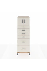 Arges Dolap Tek Raflı 6 Çekmeceli 2 Kapaklı 60x30x182