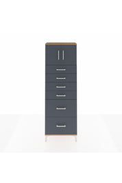 Arges Dolap Tek Raflı 6 Çekmeceli 2 Kapaklı 60x30x182 - S23M017V8A