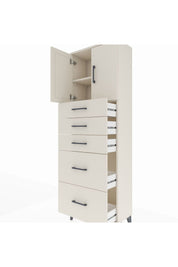 Arges Dolap 2 Raflı 5 Çekmeceli 2 Kapaklı 60x30x182 - S23M018V1A