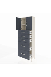 Arges Dolap 2 Raflı 5 Çekmeceli 2 Kapaklı 60x30x182 - S23M018V2A