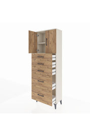 Arges Dolap 2 Raflı 5 Çekmeceli 2 Kapaklı 60x30x182 - S23M018V3A