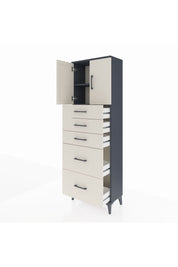 Arges Dolap 2 Raflı 5 Çekmeceli 2 Kapaklı 60x30x182 - S23M018V4A