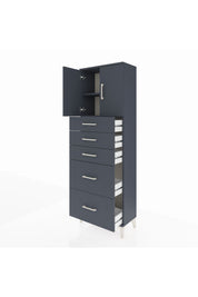Arges Dolap 2 Raflı 5 Çekmeceli 2 Kapaklı 60x30x182 - S23M018V5A