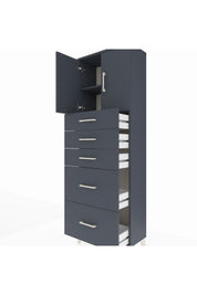 Arges Dolap 2 Raflı 5 Çekmeceli 2 Kapaklı 60x30x182 - S23M018V5A