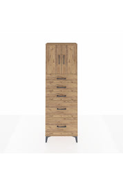 Arges Dolap 2 Raflı 5 Çekmeceli 2 Kapaklı 60x30x182 - S23M018V9A