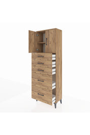 Arges Dolap 2 Raflı 5 Çekmeceli 2 Kapaklı 60x30x182 - S23M018V9A