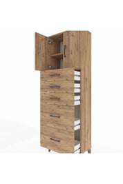 Arges Dolap 2 Raflı 5 Çekmeceli 2 Kapaklı 60x30x182 - S23M018V9A
