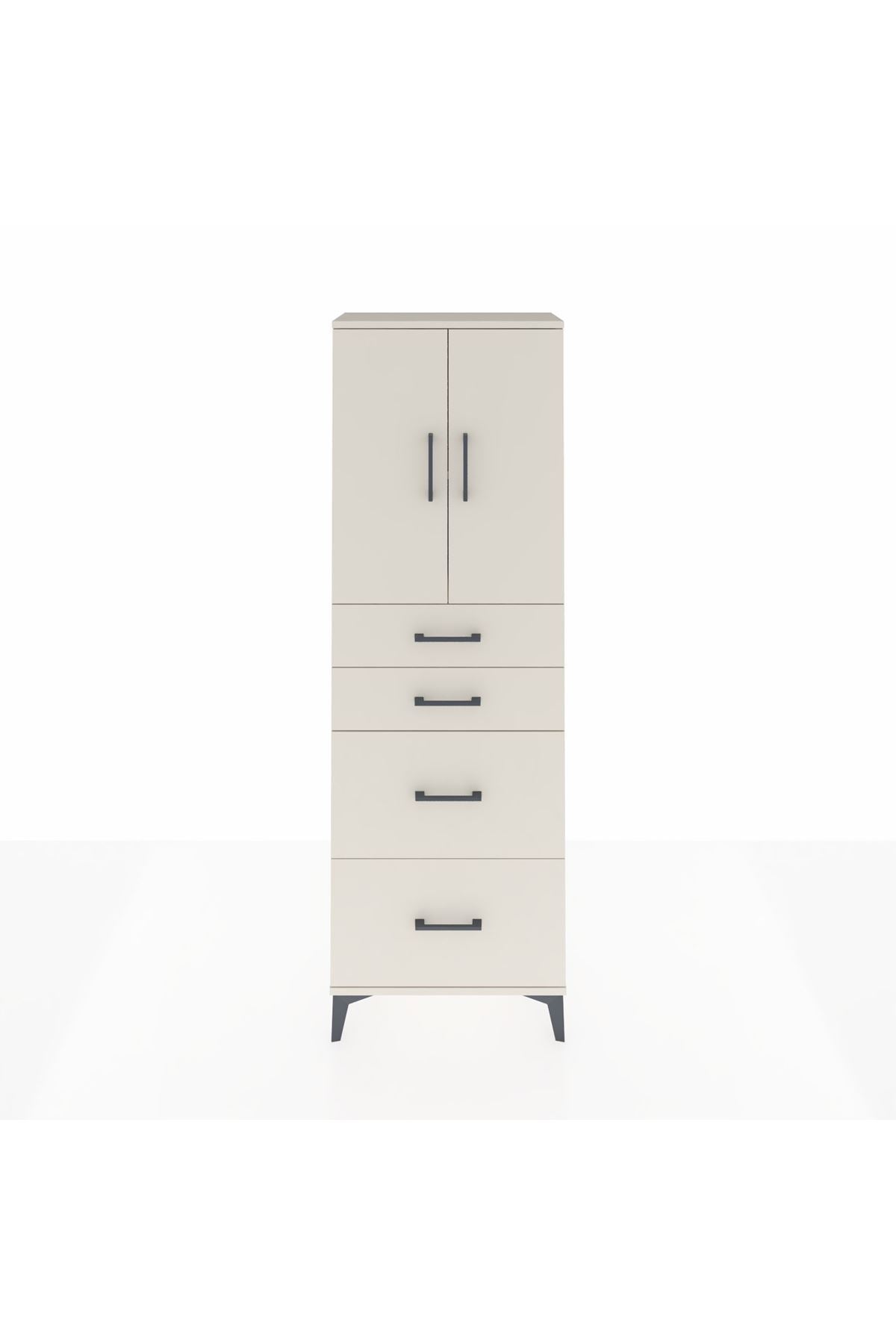 Arges Dolap 2 Raflı 4 Çekmeceli 2 Kapaklı 60x30x182 - S23M019V1A