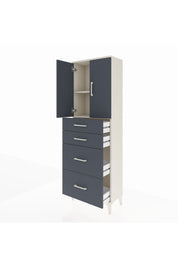 Arges Dolap 2 Raflı 4 Çekmeceli 2 Kapaklı 60x30x182 - S23M019V2A