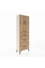 Arges Dolap 2 Raflı 4 Çekmeceli 2 Kapaklı 60x30x182 - S23M019V3A