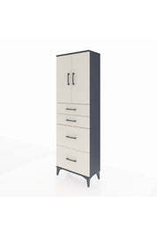 Arges Dolap 2 Raflı 4 Çekmeceli 2 Kapaklı 60x30x182 - S23M019V4A