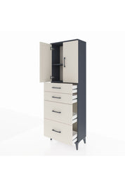 Arges Dolap 2 Raflı 4 Çekmeceli 2 Kapaklı 60x30x182 - S23M019V4A