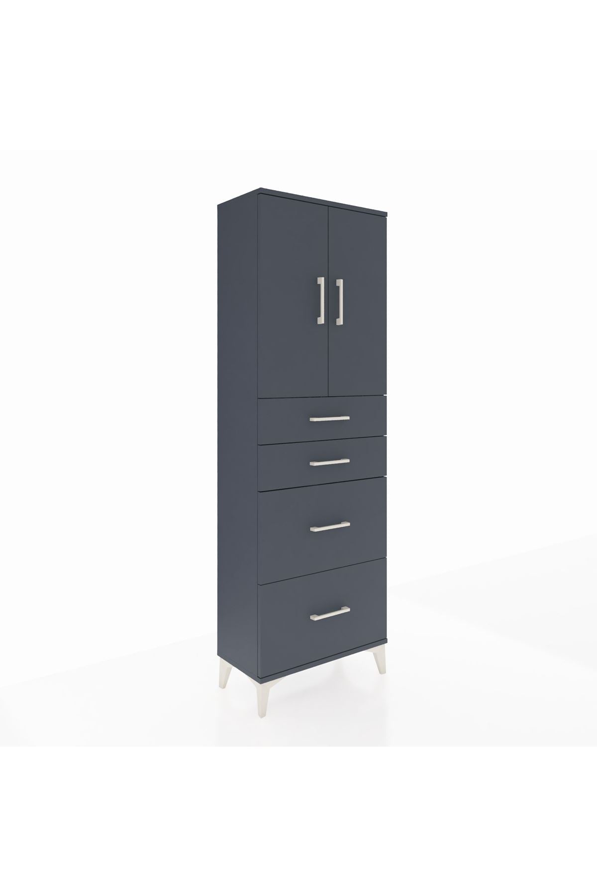 Arges Dolap 2 Raflı 4 Çekmeceli 2 Kapaklı 60x30x182 - S23M019V5A