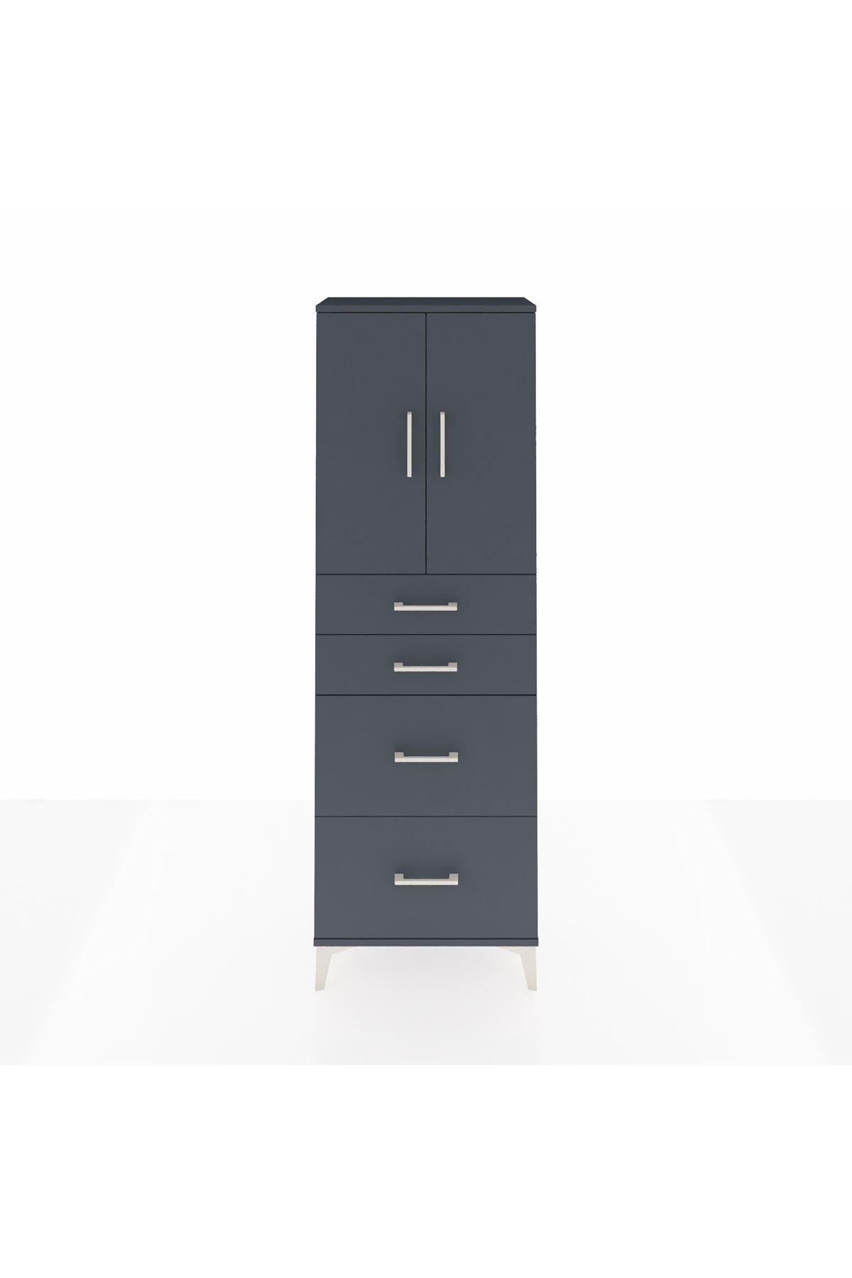 Arges Dolap 2 Raflı 4 Çekmeceli 2 Kapaklı 60x30x182 - S23M019V5A