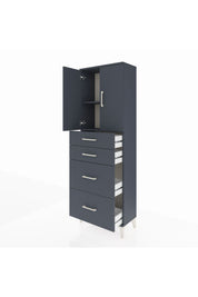 Arges Dolap 2 Raflı 4 Çekmeceli 2 Kapaklı 60x30x182 - S23M019V5A